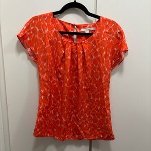 Boden Women’s Sz 4 Orange Pink White Sleeveless Silk Blend Print Top